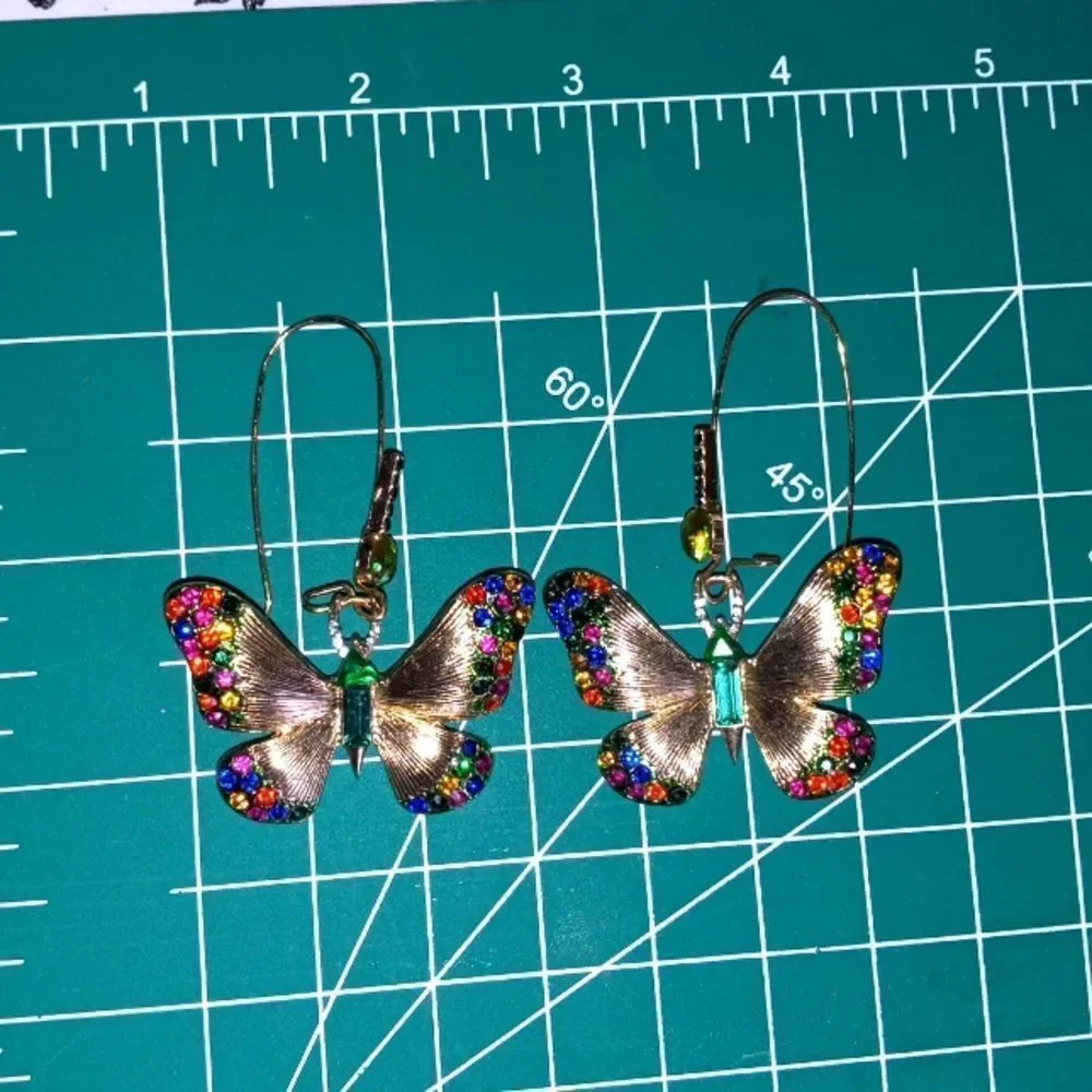 Betsey Johnson Butterfly Earrings - Picture 1 of 4